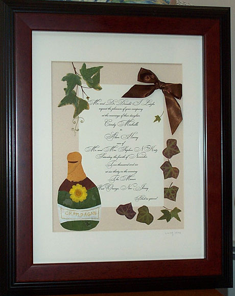 framed wedding invitation