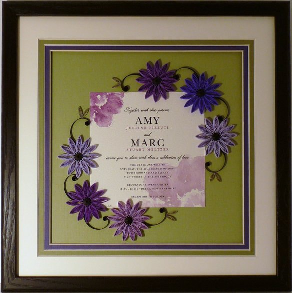 quilled wedding invitation keepsake framed wall ar udu4ns0xnzi5ms43mtmyoq1